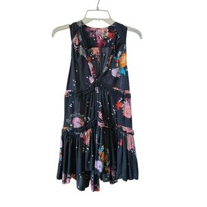 Free‎ People Black and Red Floral Top